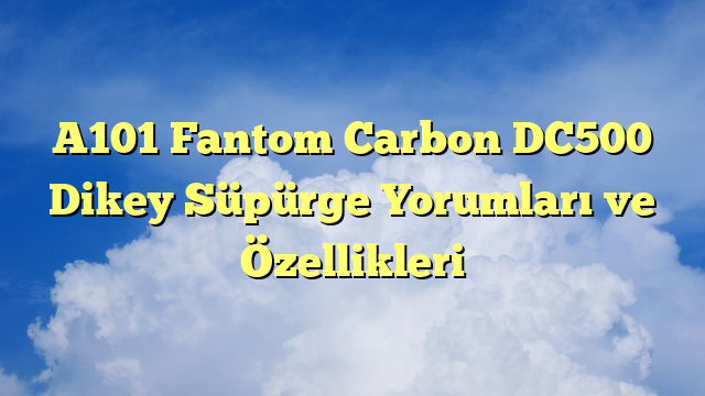 A101 Fantom Carbon DC500 Dikey Süpürge Yorumları ve Özellikleri