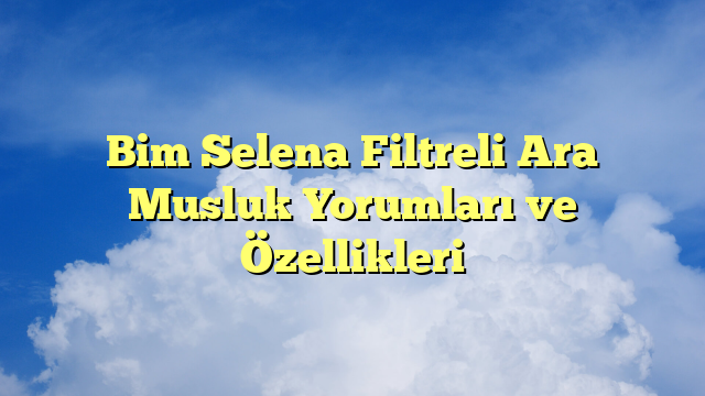 Bim Selena Filtreli Ara Musluk Yorumları ve Özellikleri