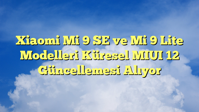 Xiaomi Mi 9 SE ve Mi 9 Lite Modelleri Küresel MIUI 12 Güncellemesi Alıyor