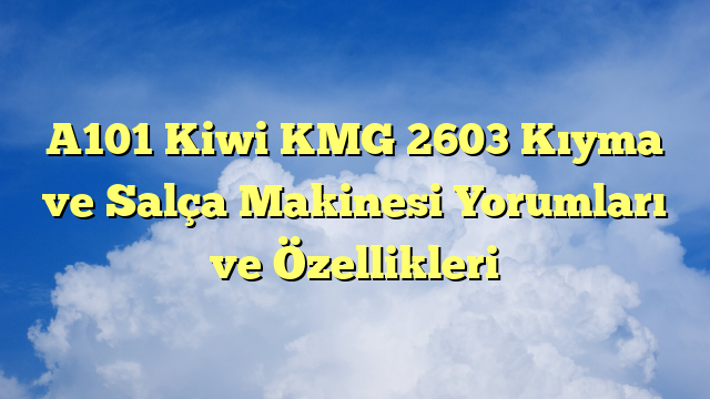 A101 Kiwi KMG 2603 Kıyma ve Salça Makinesi Yorumları ve Özellikleri