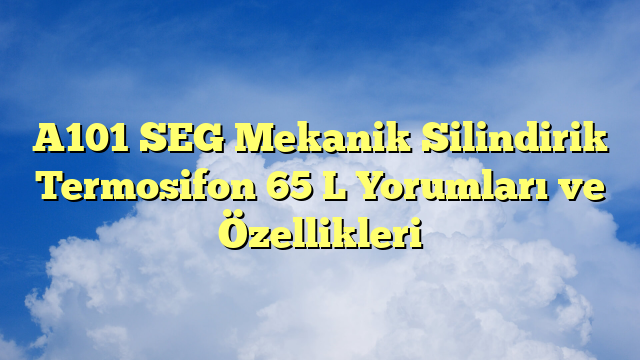 A101 SEG Mekanik Silindirik Termosifon 65 L Yorumları ve Özellikleri