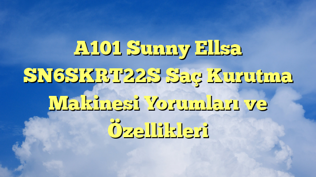 A101 Sunny Ellsa SN6SKRT22S Saç Kurutma Makinesi Yorumları ve Özellikleri