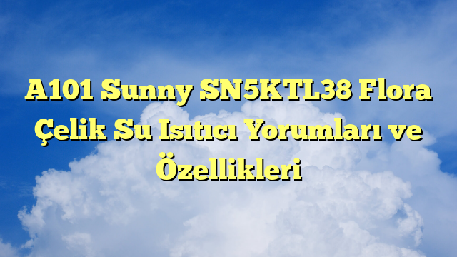 A101 Sunny SN5KTL38 Flora Çelik Su Isıtıcı Yorumları ve Özellikleri