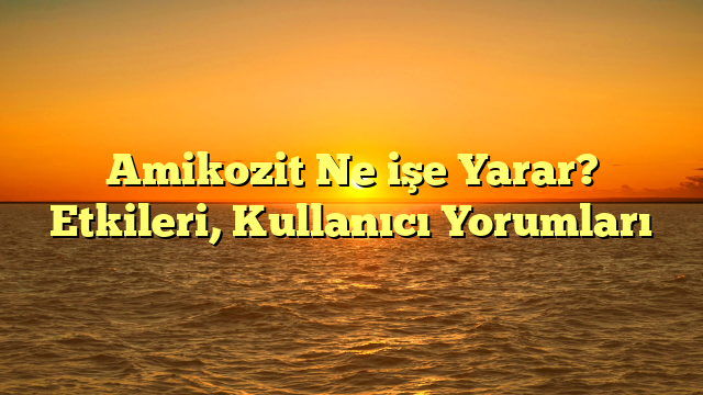 Amikozit Ne işe Yarar? Etkileri, Kullanıcı Yorumları
