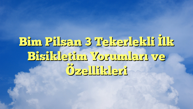 Bim Pilsan 3 Tekerlekli İlk Bisikletim Yorumları ve Özellikleri