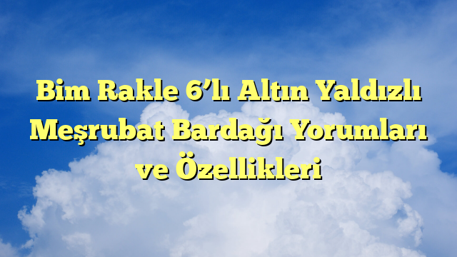 Bim Rakle 6’lı Altın Yaldızlı Meşrubat Bardağı Yorumları ve Özellikleri