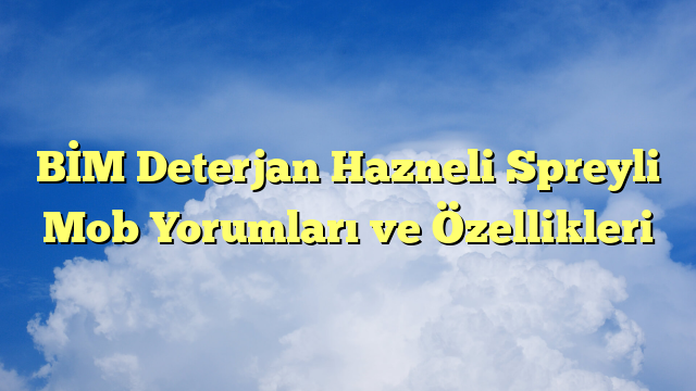 BİM Deterjan Hazneli Spreyli Mob Yorumları ve Özellikleri