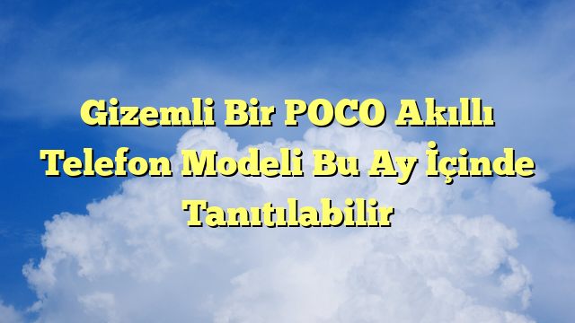 Gizemli Bir POCO Akıllı Telefon Modeli Bu Ay İçinde Tanıtılabilir