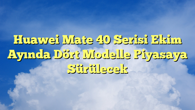 Huawei Mate 40 Serisi Ekim Ayında Dört Modelle Piyasaya Sürülecek
