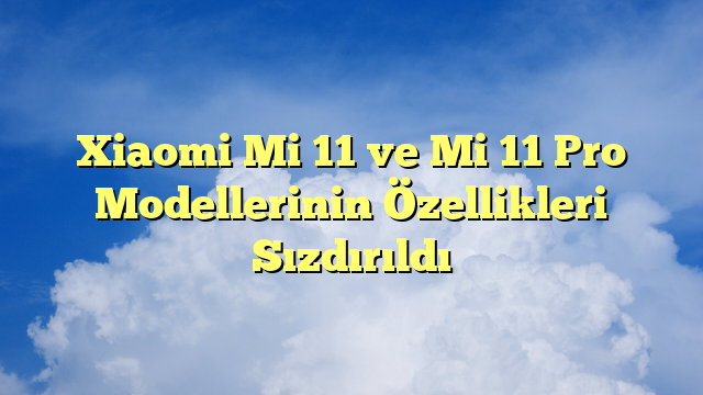 Xiaomi Mi 11 ve Mi 11 Pro Modellerinin Özellikleri Sızdırıldı