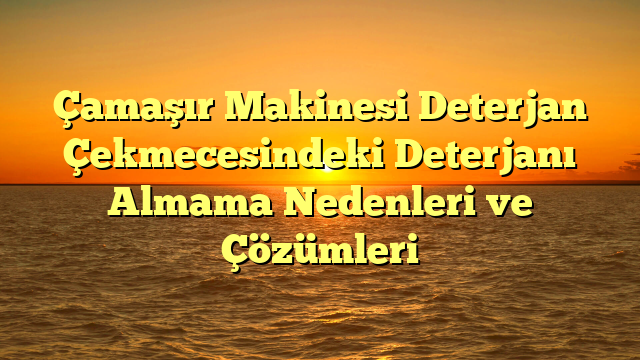 Çamaşır Makinesi Deterjan Çekmecesindeki Deterjanı Almama Nedenleri ve Çözümleri
